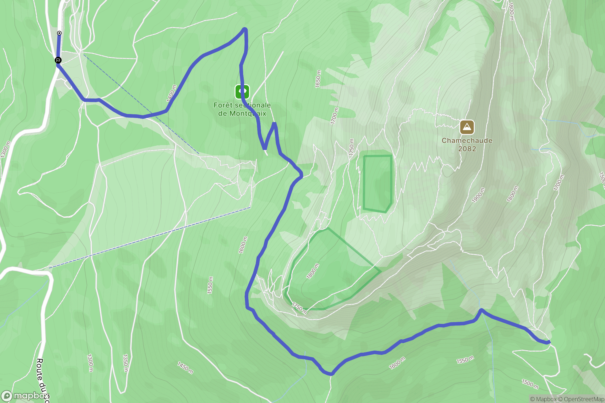 Sarcenas : carte du parcours de randonnée - France