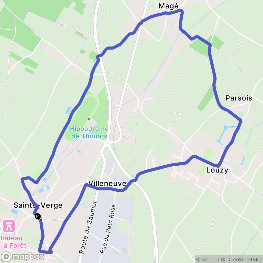 Sainte-Verge : carte du parcours de randonnée - France