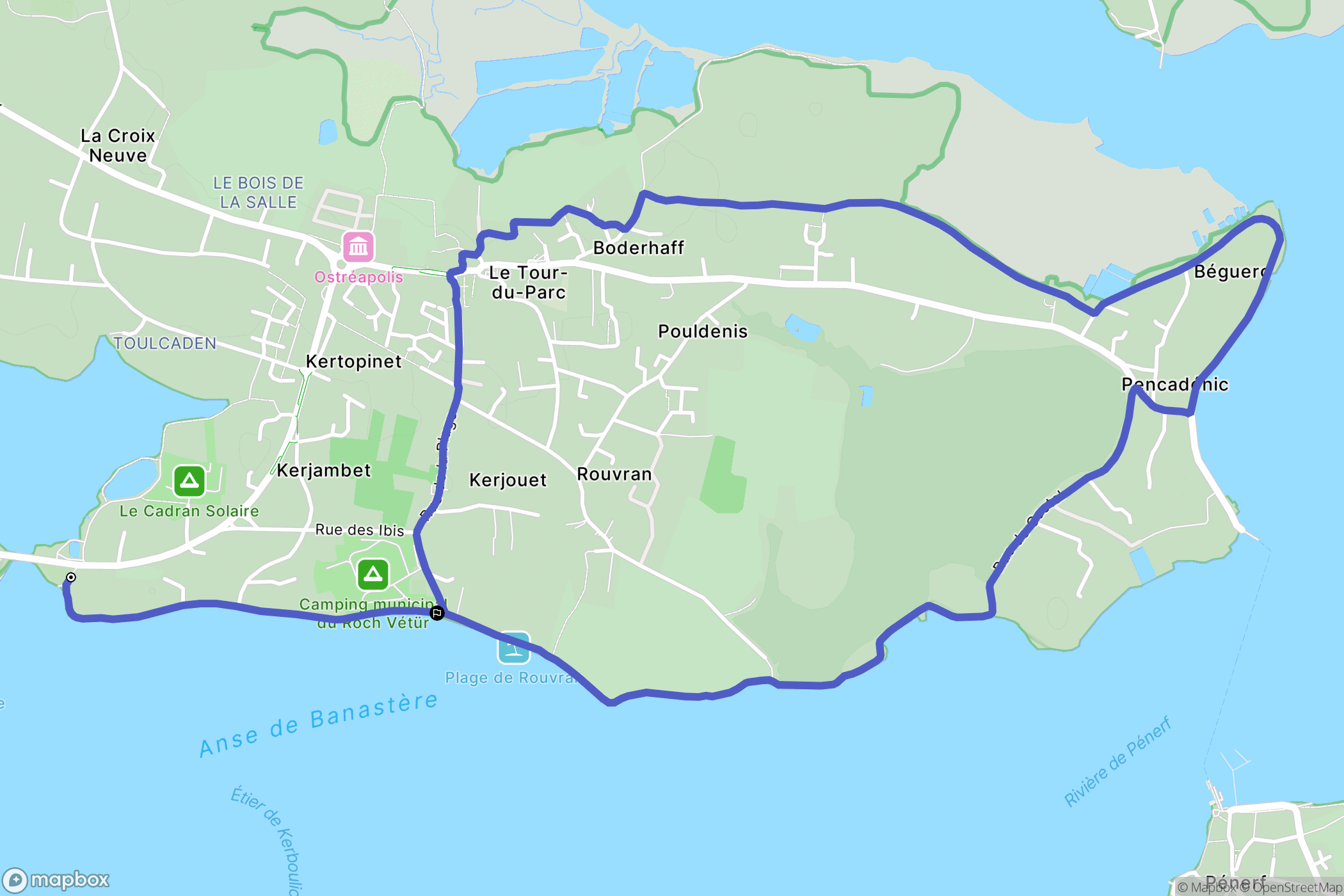 Le Tour-du-Parc : carte du parcours de randonnée - France
