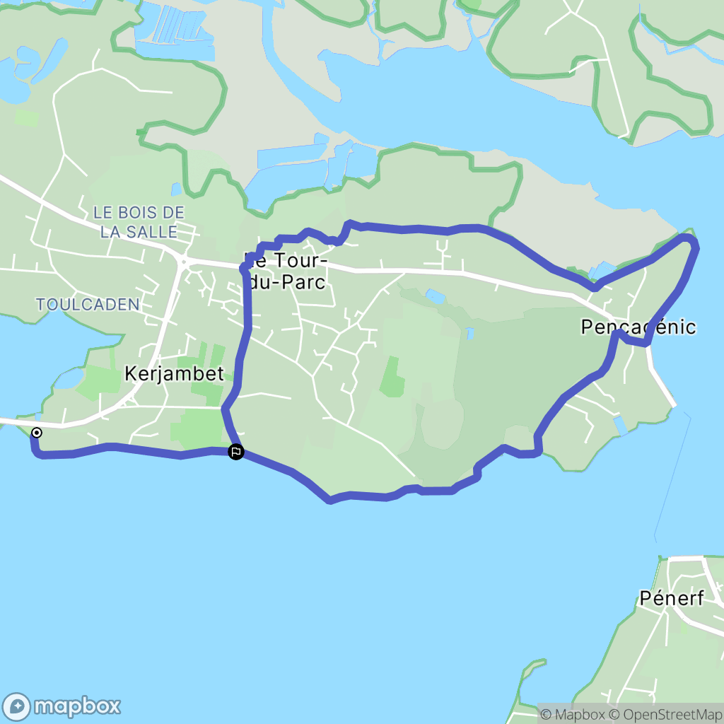 Le Tour-du-Parc : carte du parcours de randonnée - France