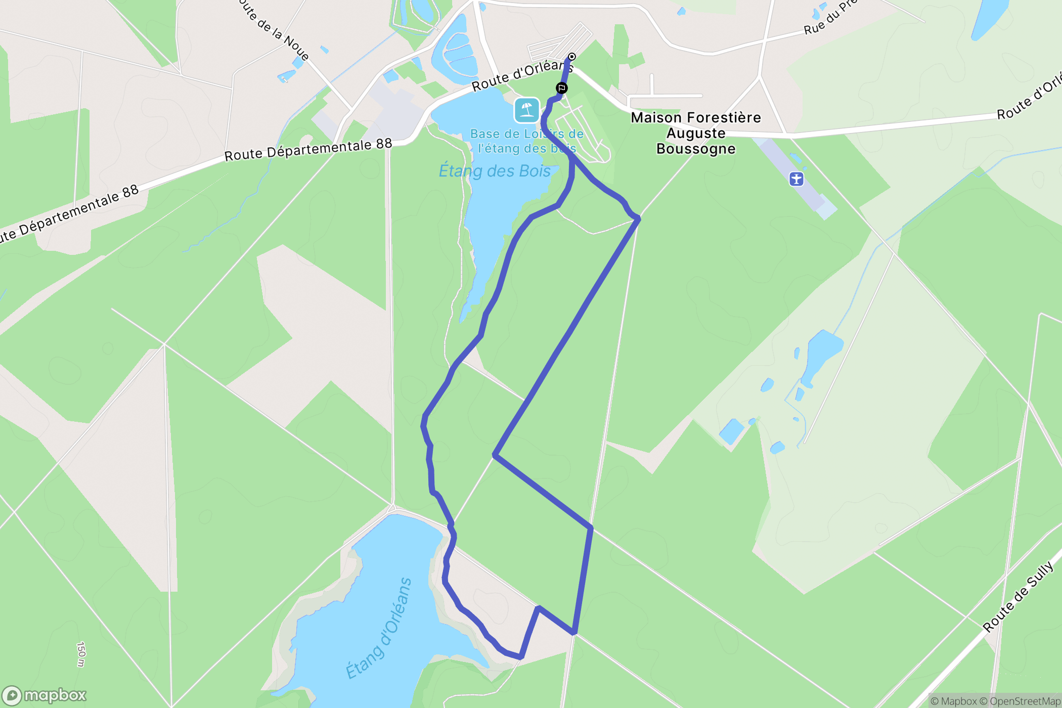 Vieilles-Maisons-sur-Joudry : carte du parcours de randonnée - France