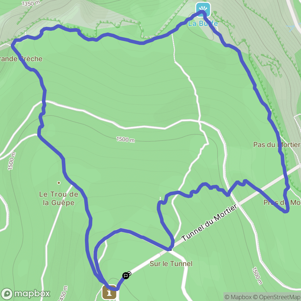 Autrans : carte du parcours de randonnée - France