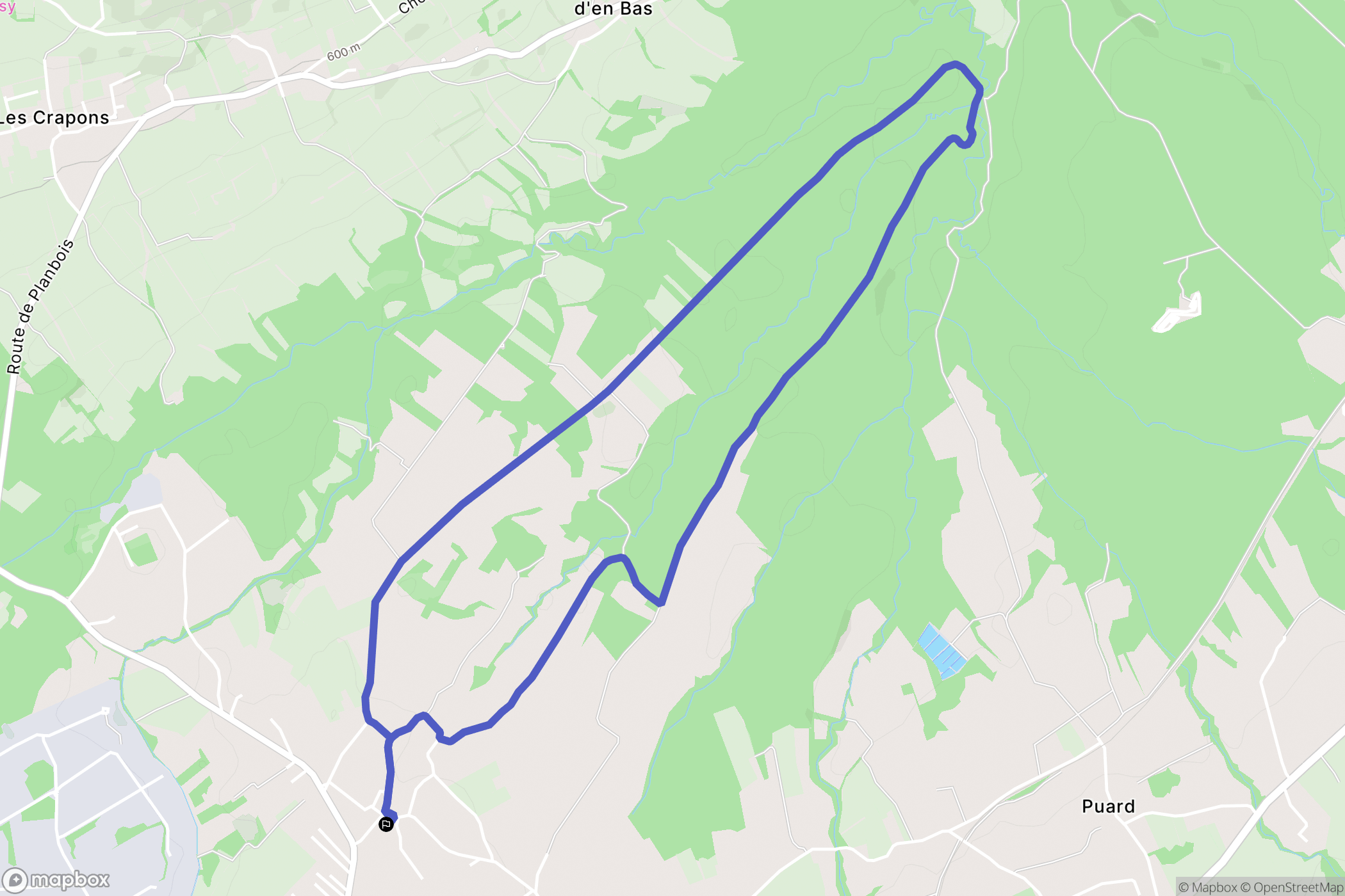 Bons-en-Chablais : carte du parcours de randonnée - France