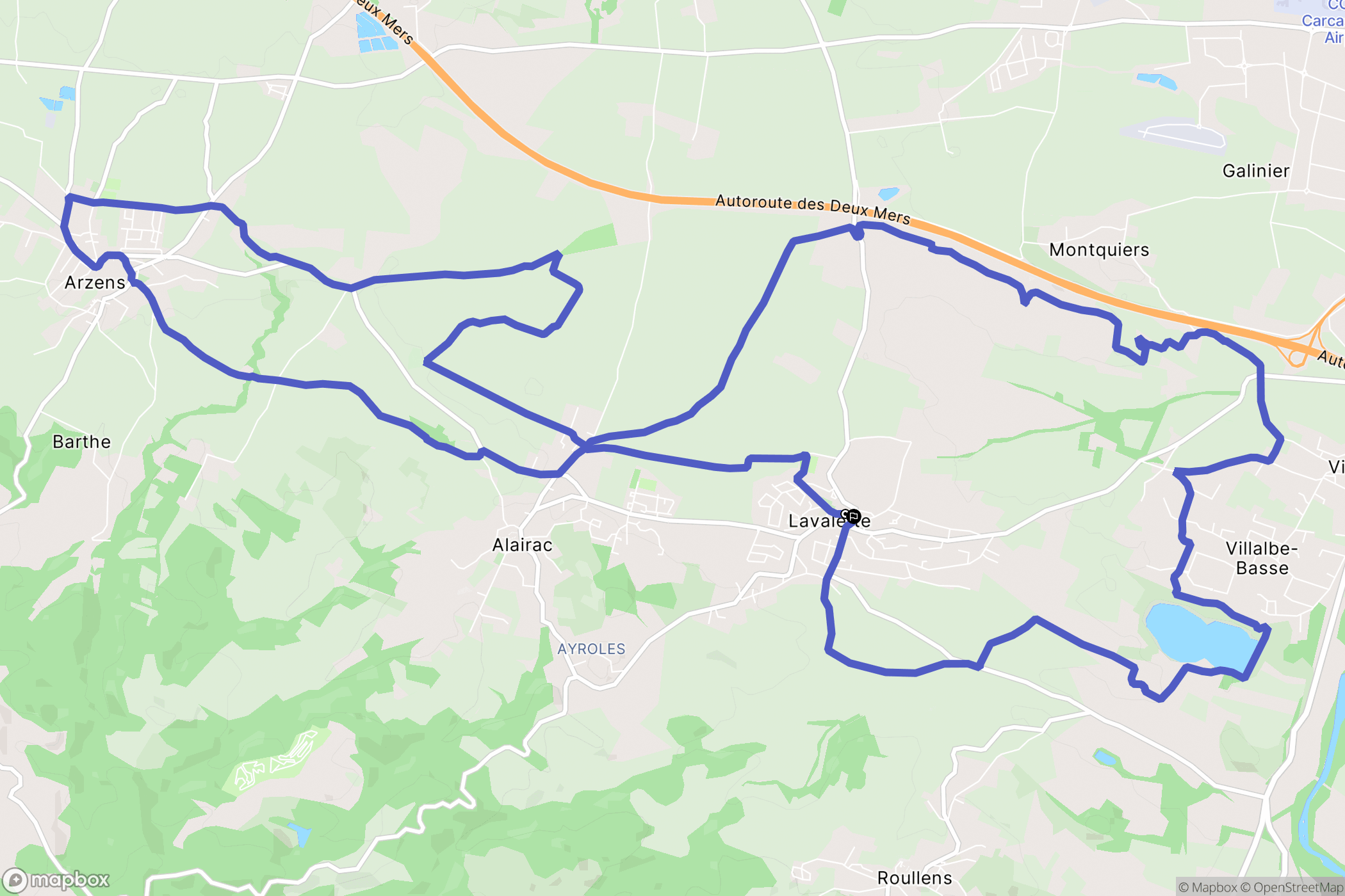 Lavalette : carte du parcours de randonnée - France