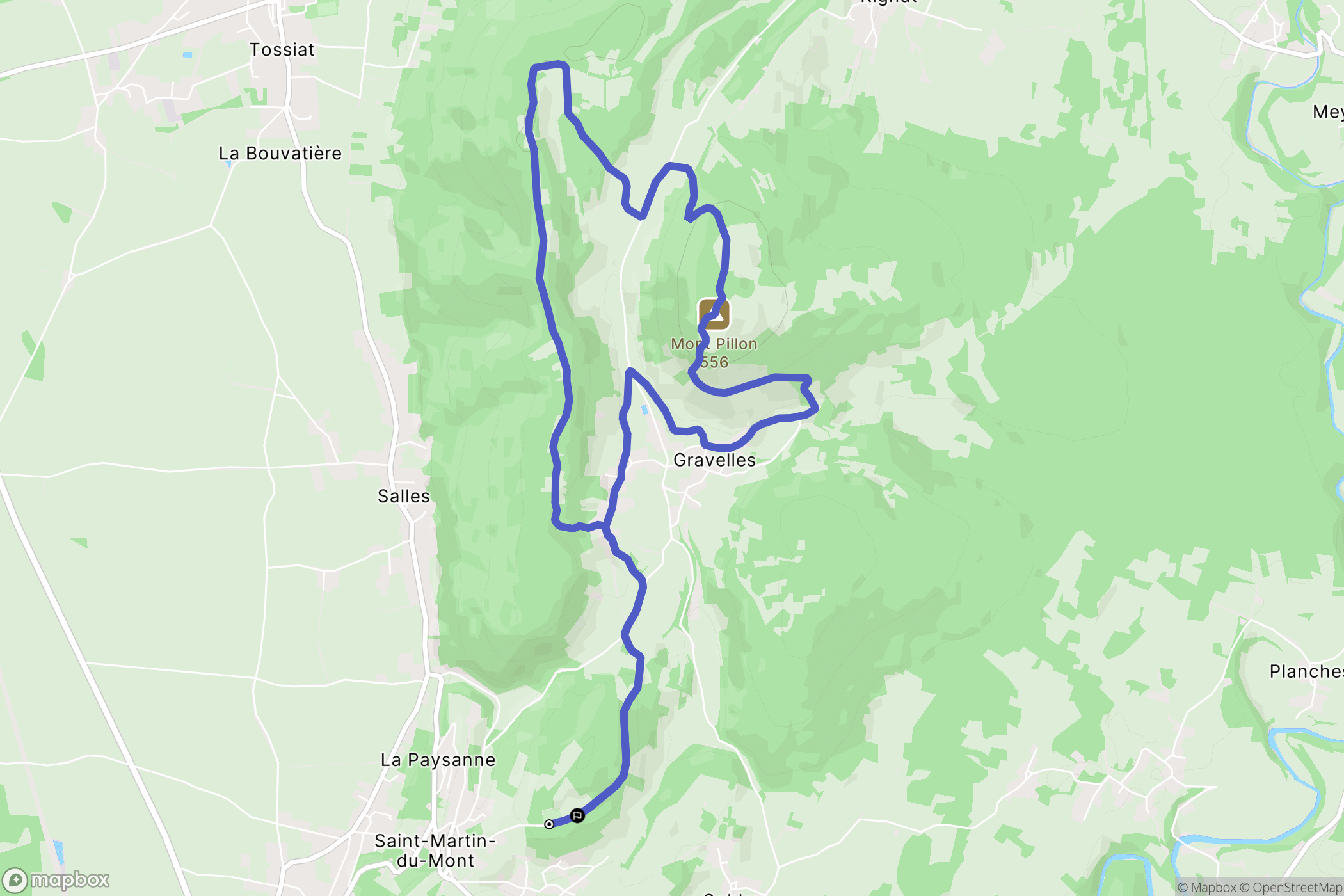 Saint-Martin-du-Mont : carte du parcours de randonnée - France