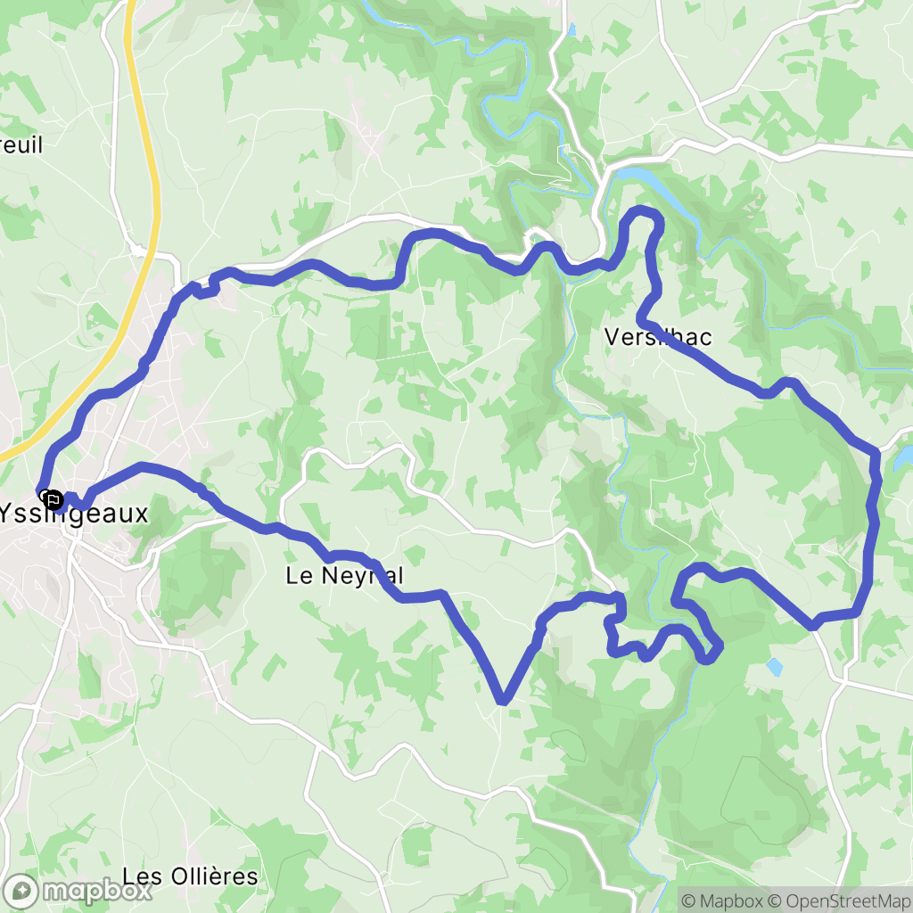 Yssingeaux : carte du parcours de randonnée - France
