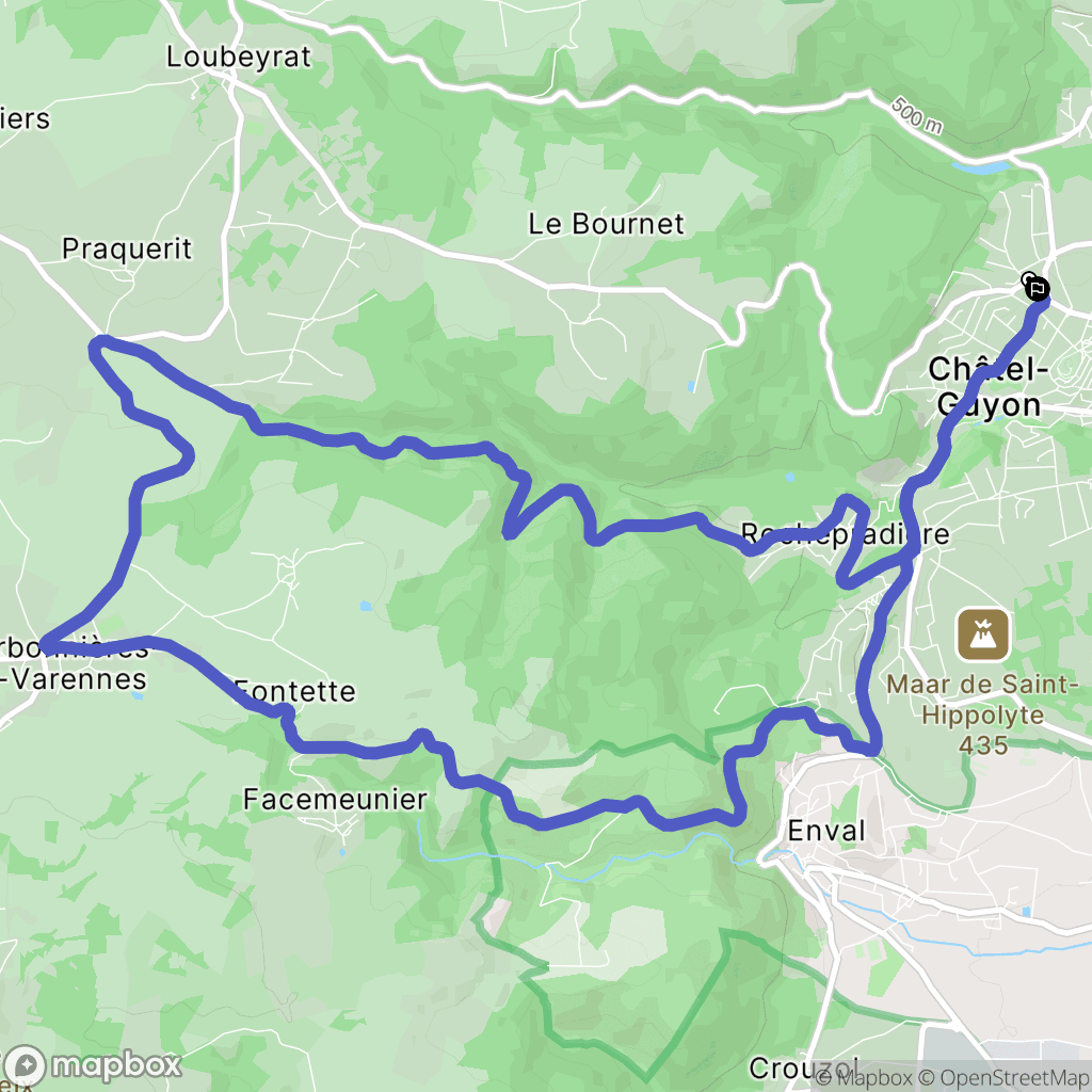 Châtel-Guyon : carte du parcours de randonnée - France
