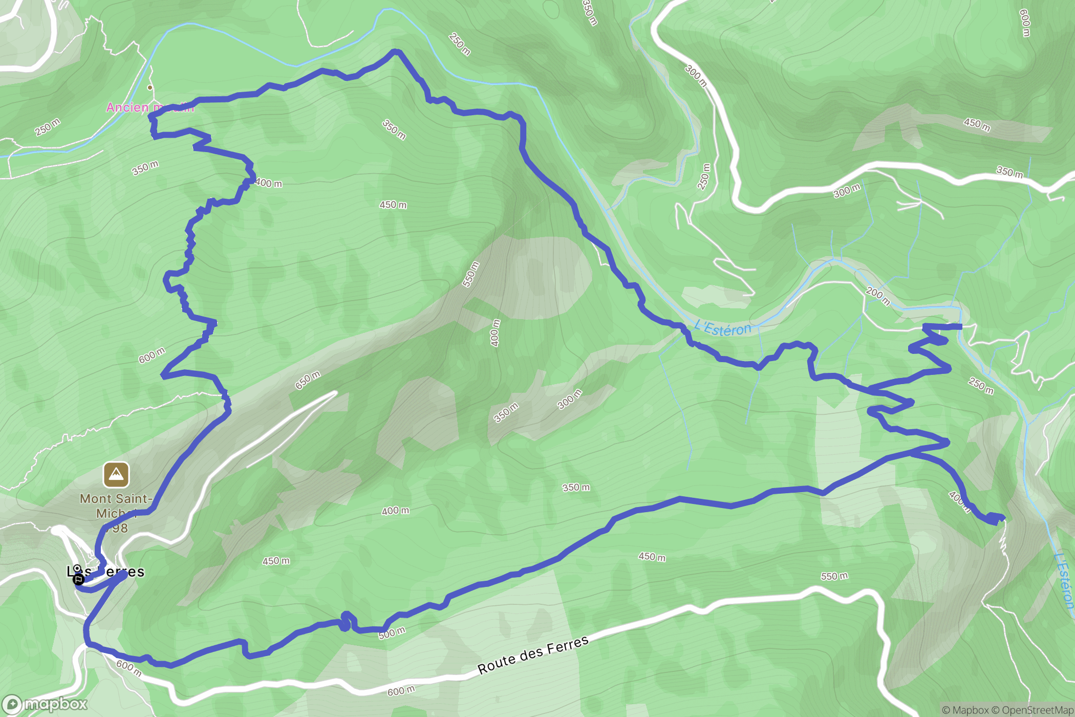 Les Ferres : carte du parcours de randonnée - France