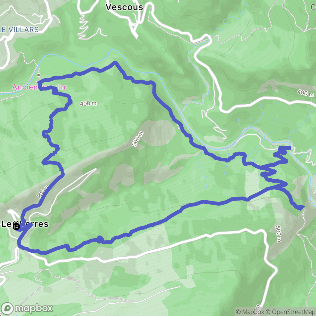 Les Ferres : carte du parcours de randonnée - France