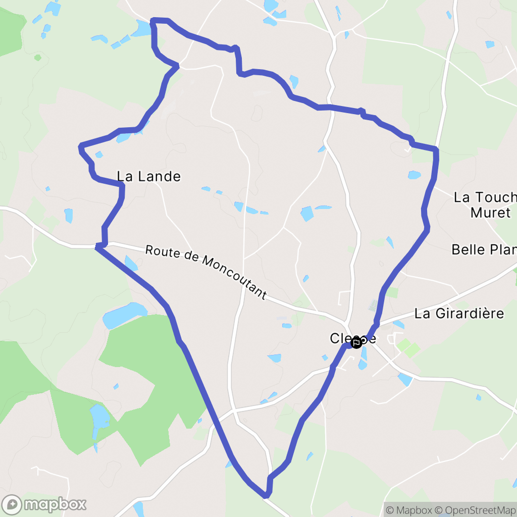 Clessé : carte du parcours de randonnée - France