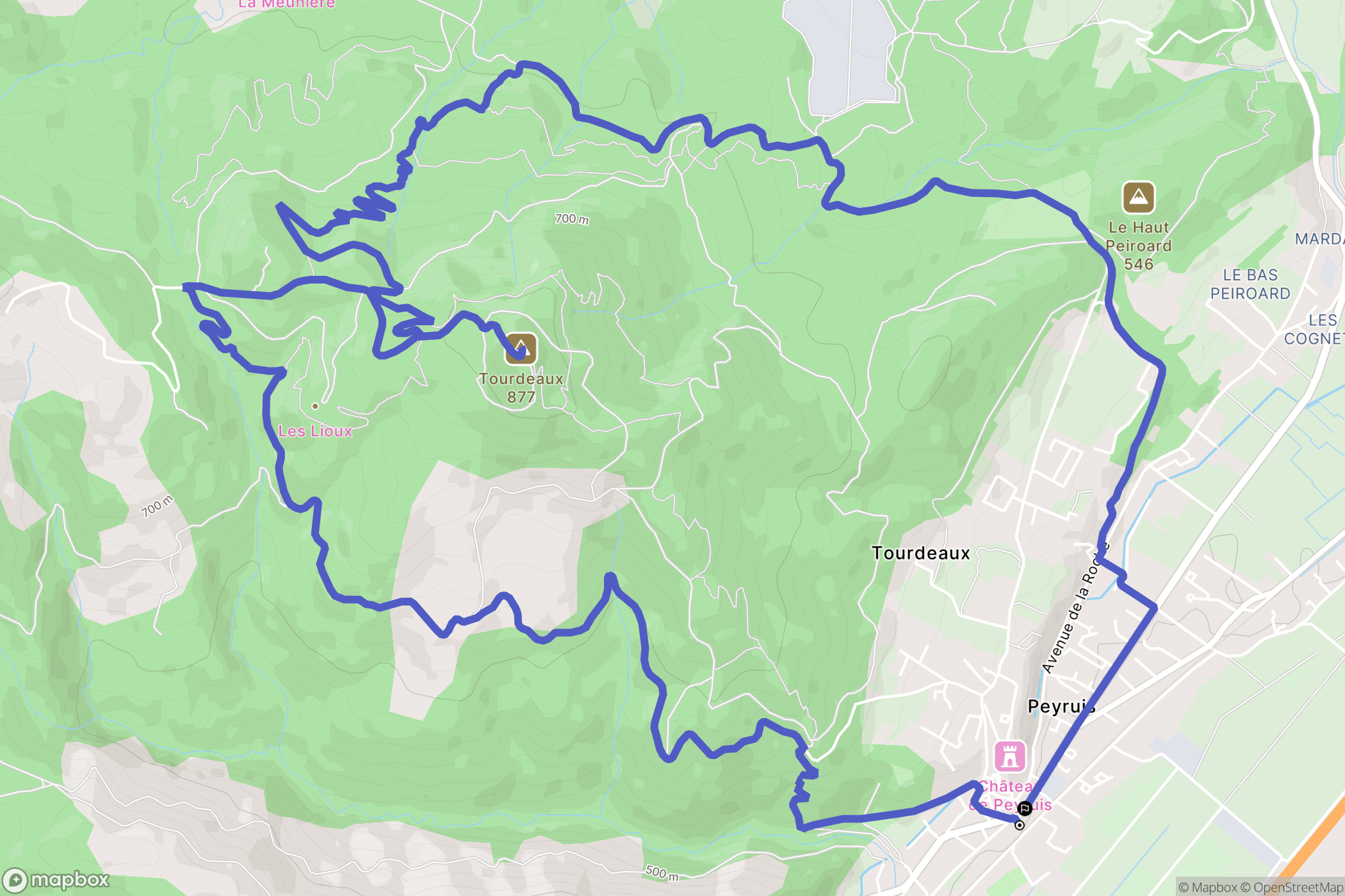 Peyruis : carte du parcours de randonnée - France