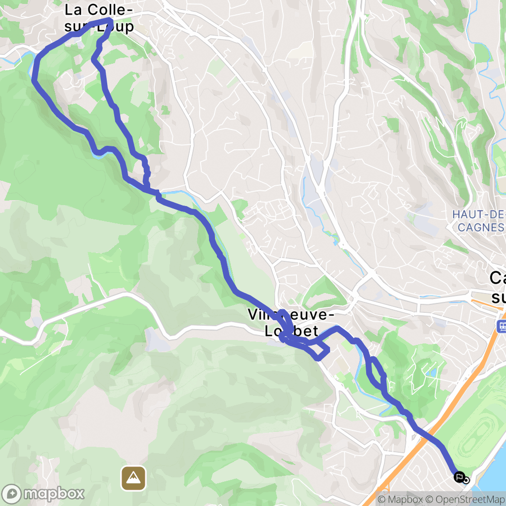 Cagnes-sur-Mer : carte du parcours de randonnée - France