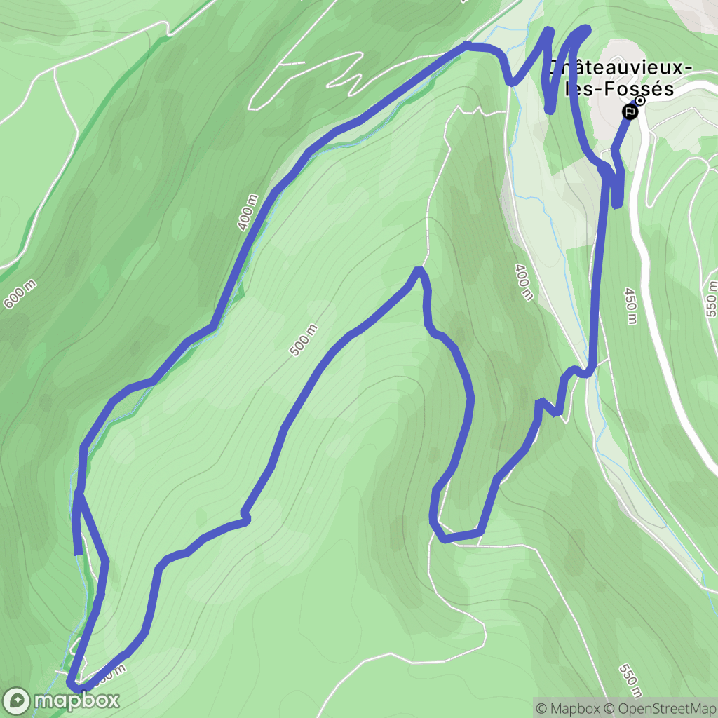Châteauvieux-les-Fossés : carte du parcours de randonnée - France