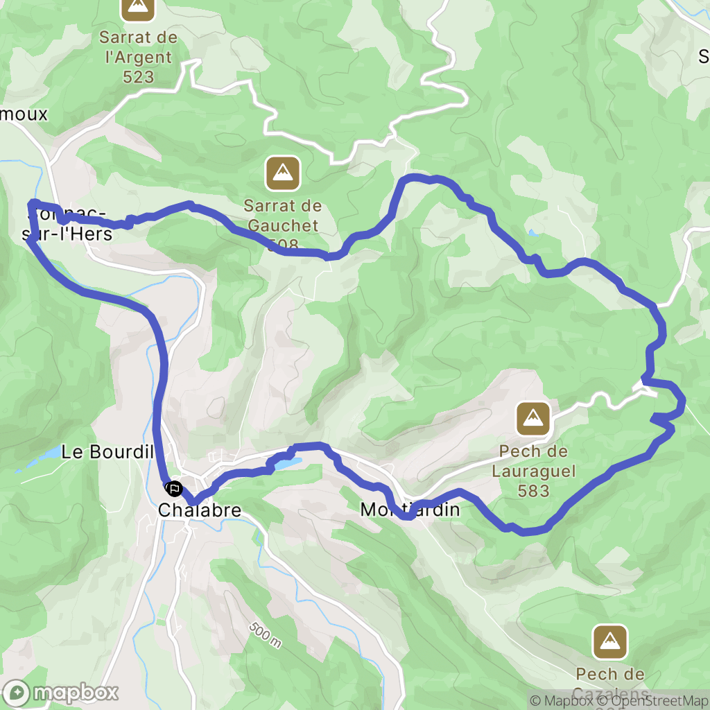 Chalabre : carte du parcours de randonnée - France