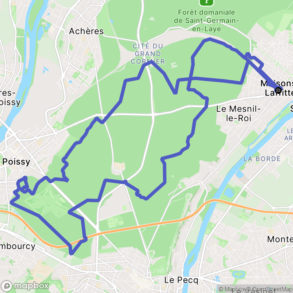 Maisons-Laffitte : carte du parcours de randonnée - France