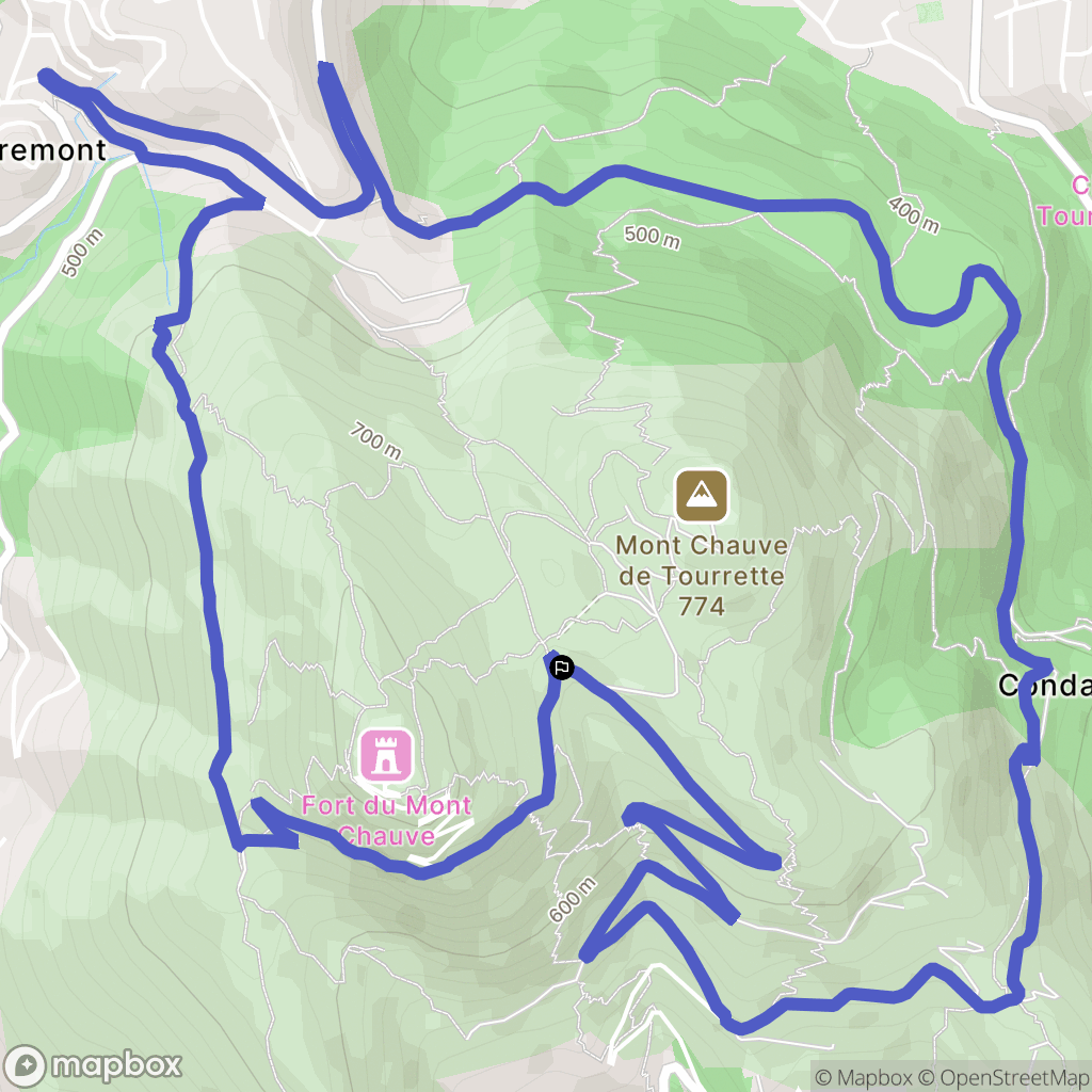 Aspremont : carte du parcours de randonnée - France