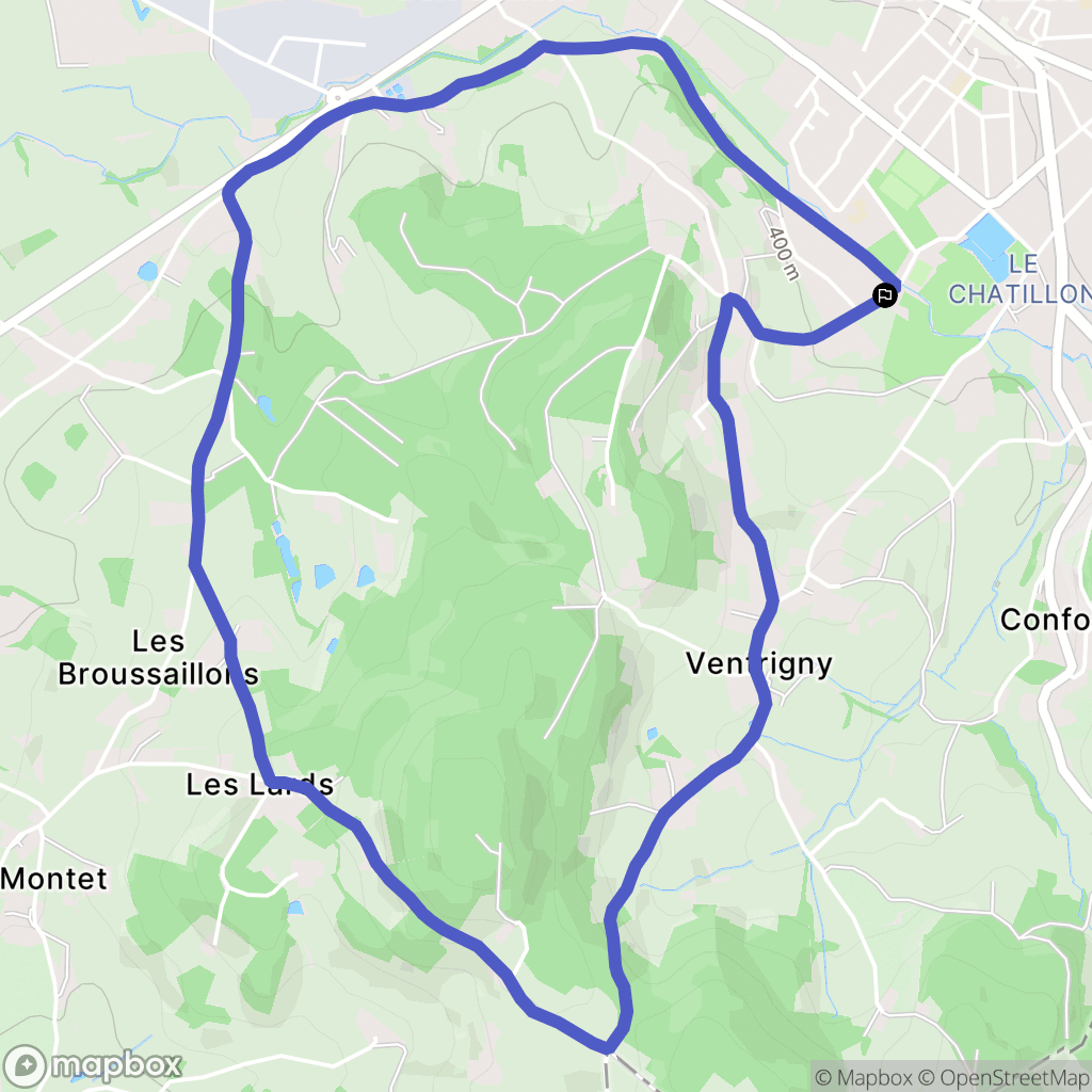 Chauffailles : carte du parcours de randonnée - France