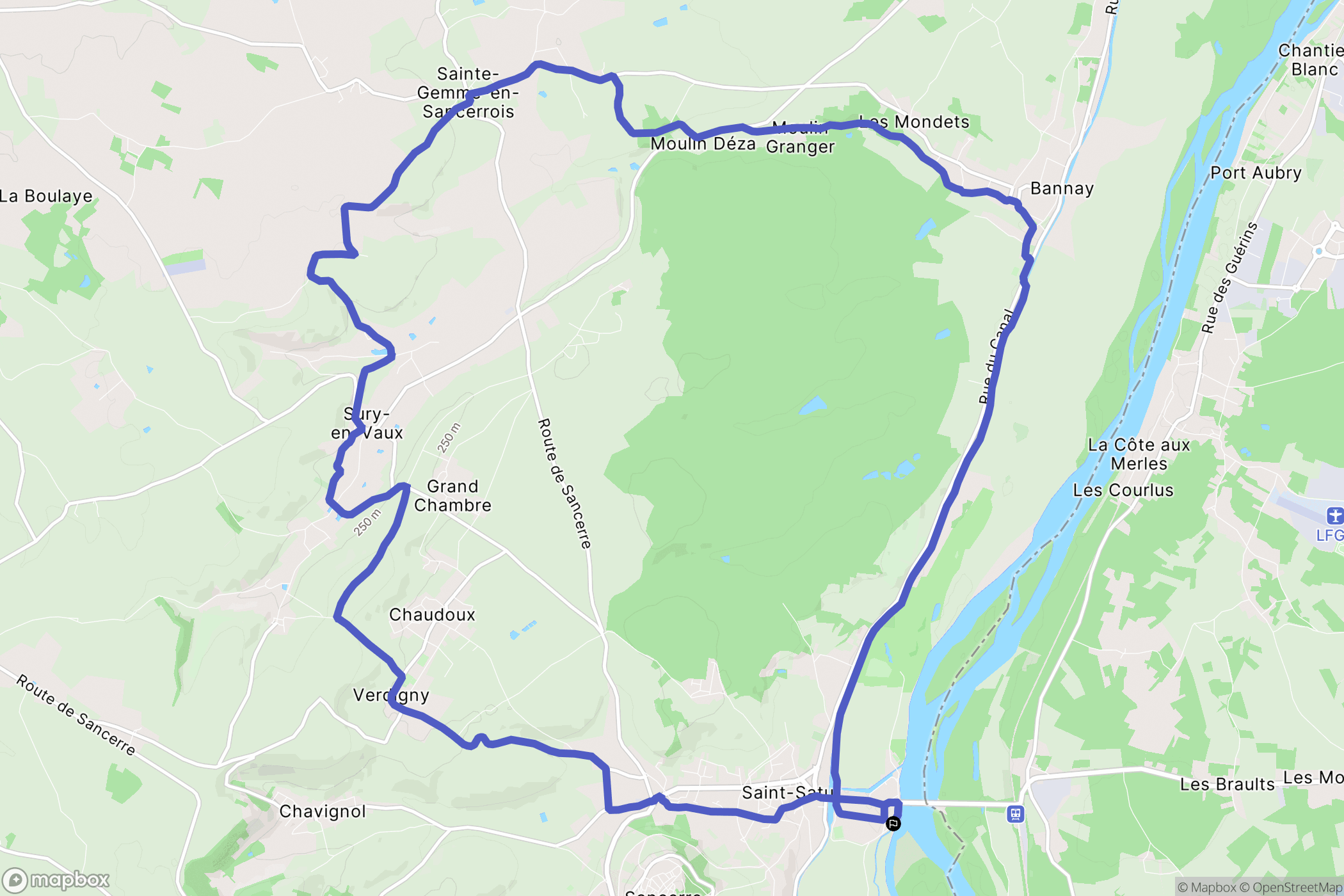 Saint-Satur : carte du parcours de randonnée - France