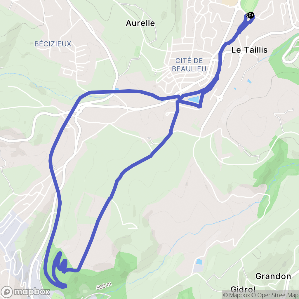 Roche-la-Molière : carte du parcours de randonnée - France