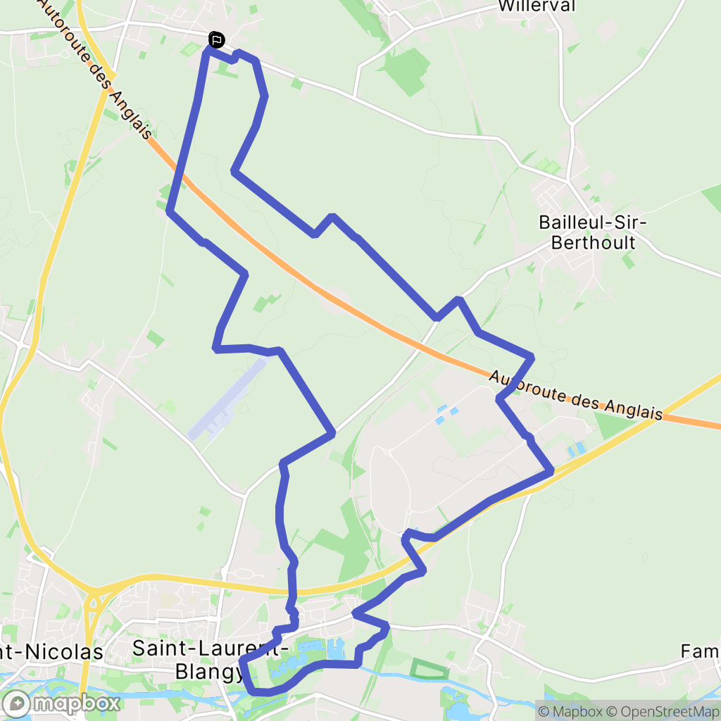 Thélus : carte du parcours de randonnée - France