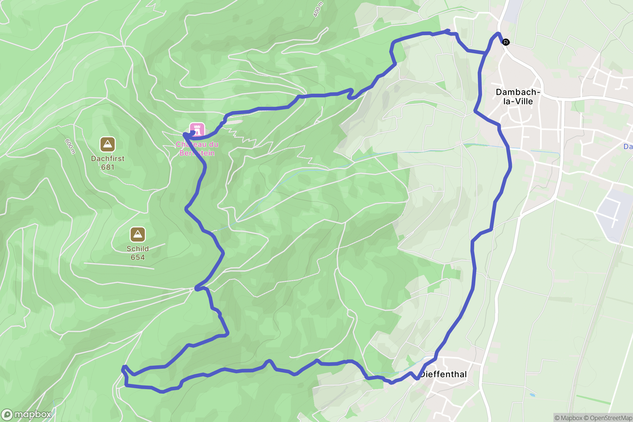 Dambach-la-ville : carte du parcours de randonnée - France