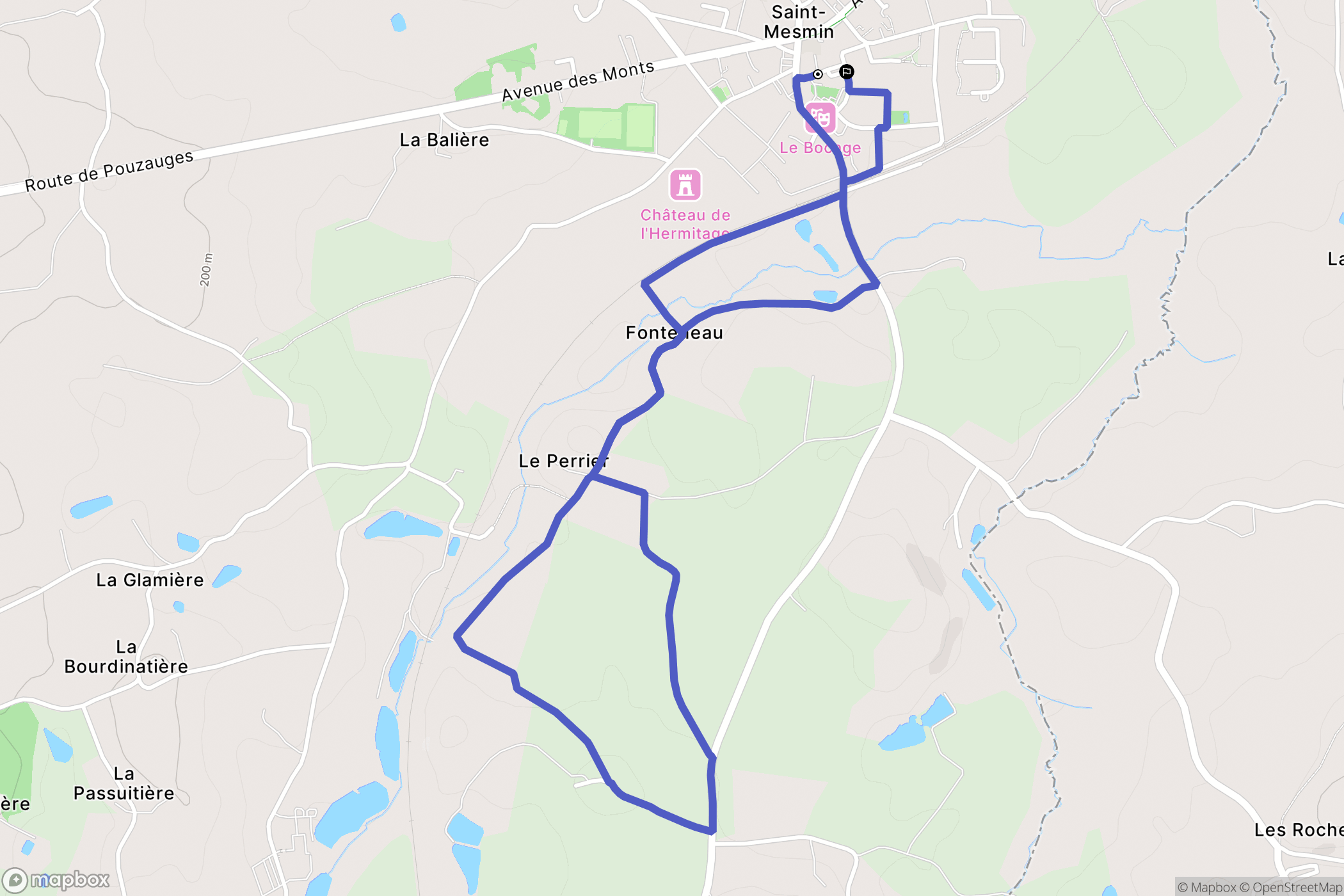 Saint-Mesmin : carte du parcours de randonnée - France