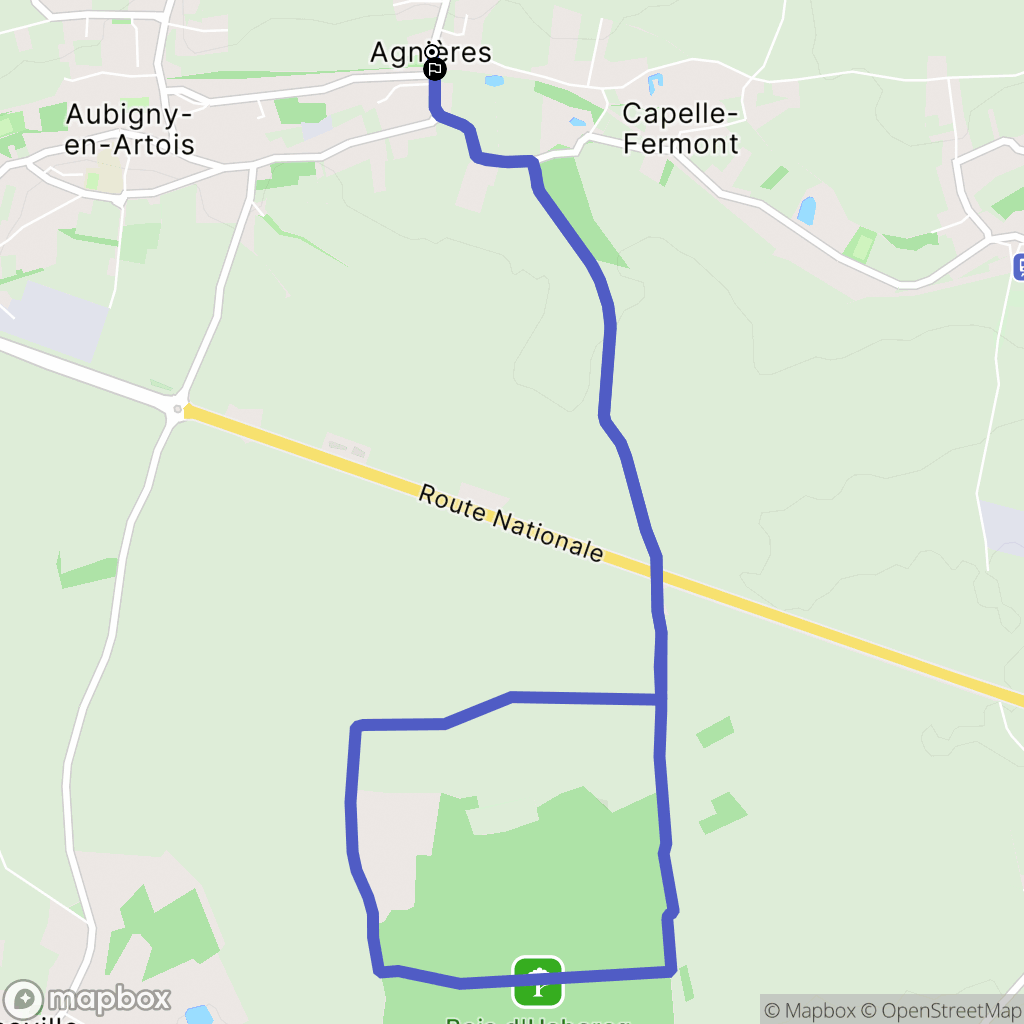 Agnières : carte du parcours de randonnée - France