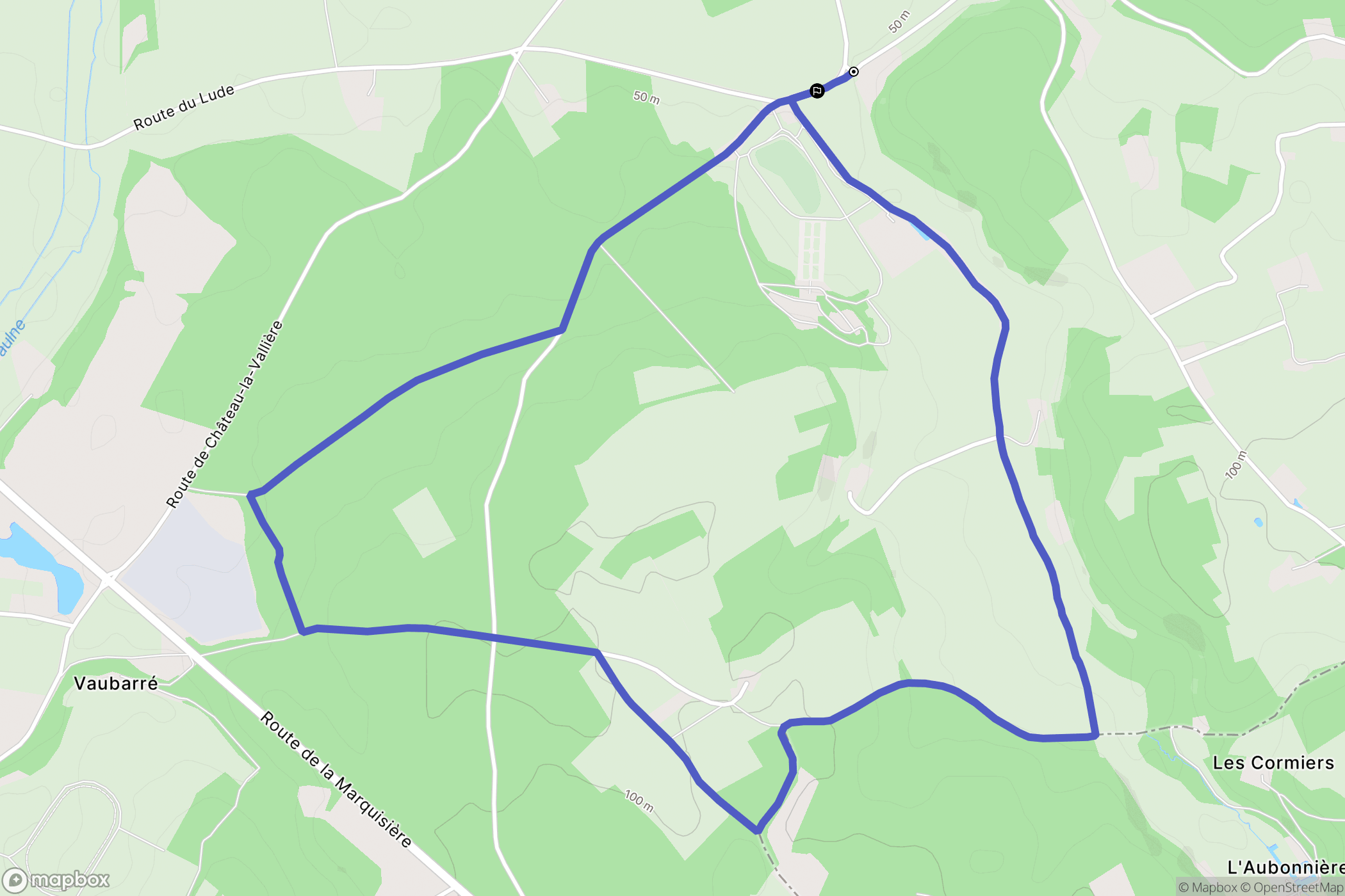 La Chapelle-aux-Choux : carte du parcours de randonnée - France