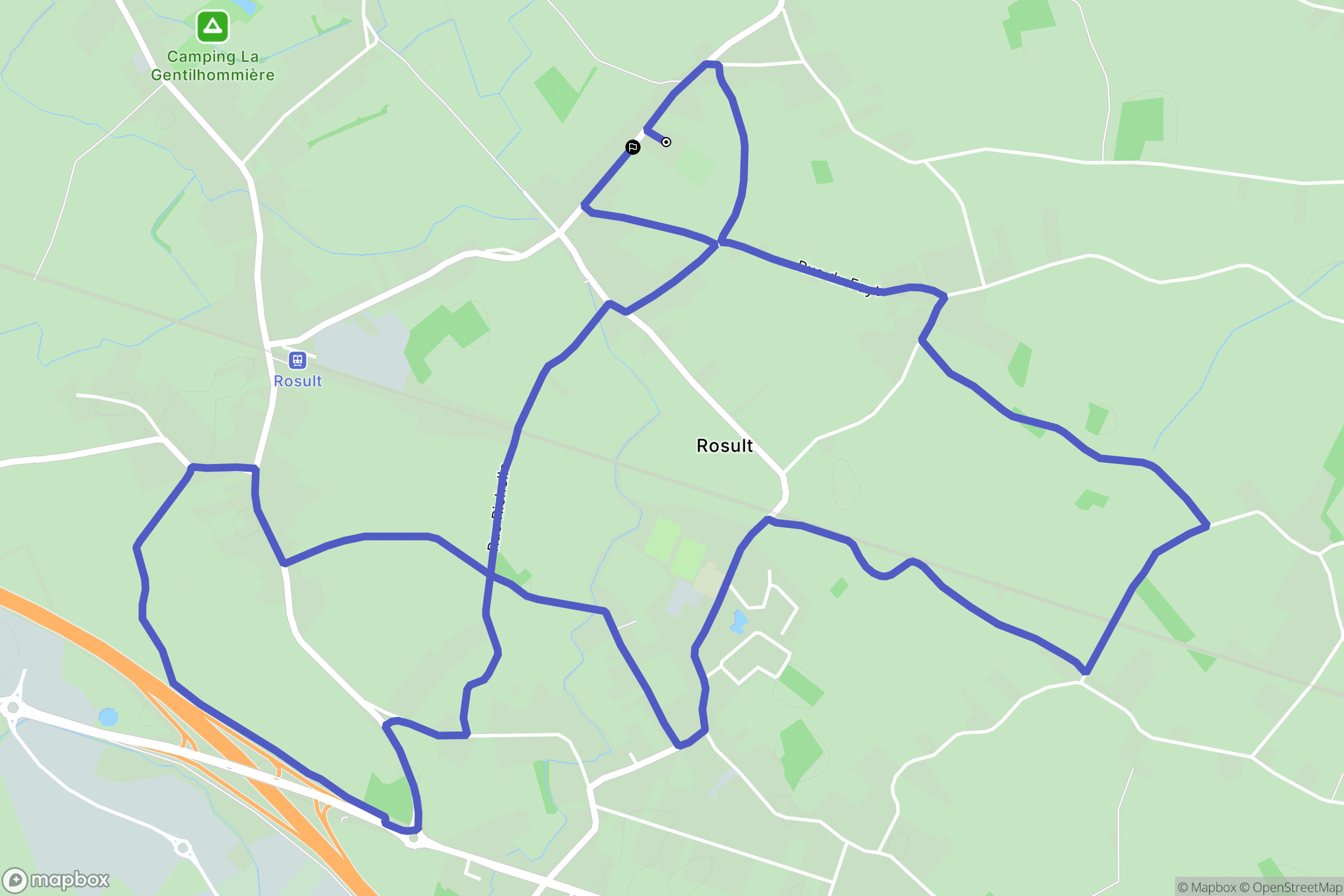 Rosult : carte du parcours de randonnée - France