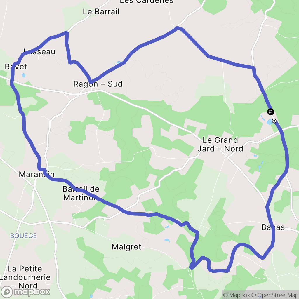 Bayas : carte du parcours de randonnée - France