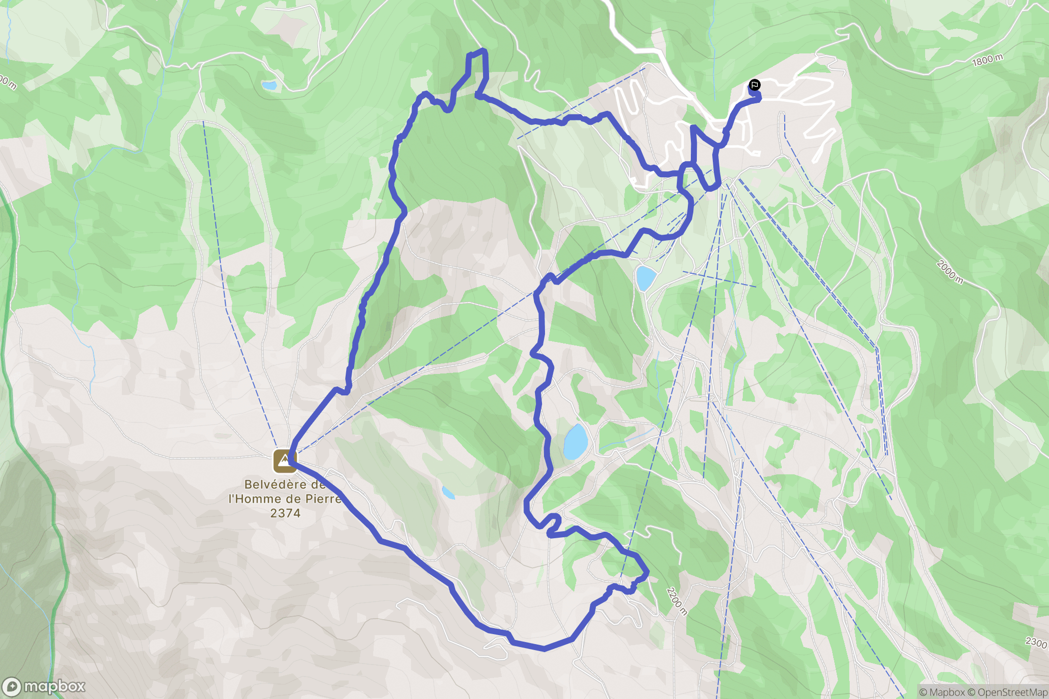Risoul : carte du parcours de randonnée - France