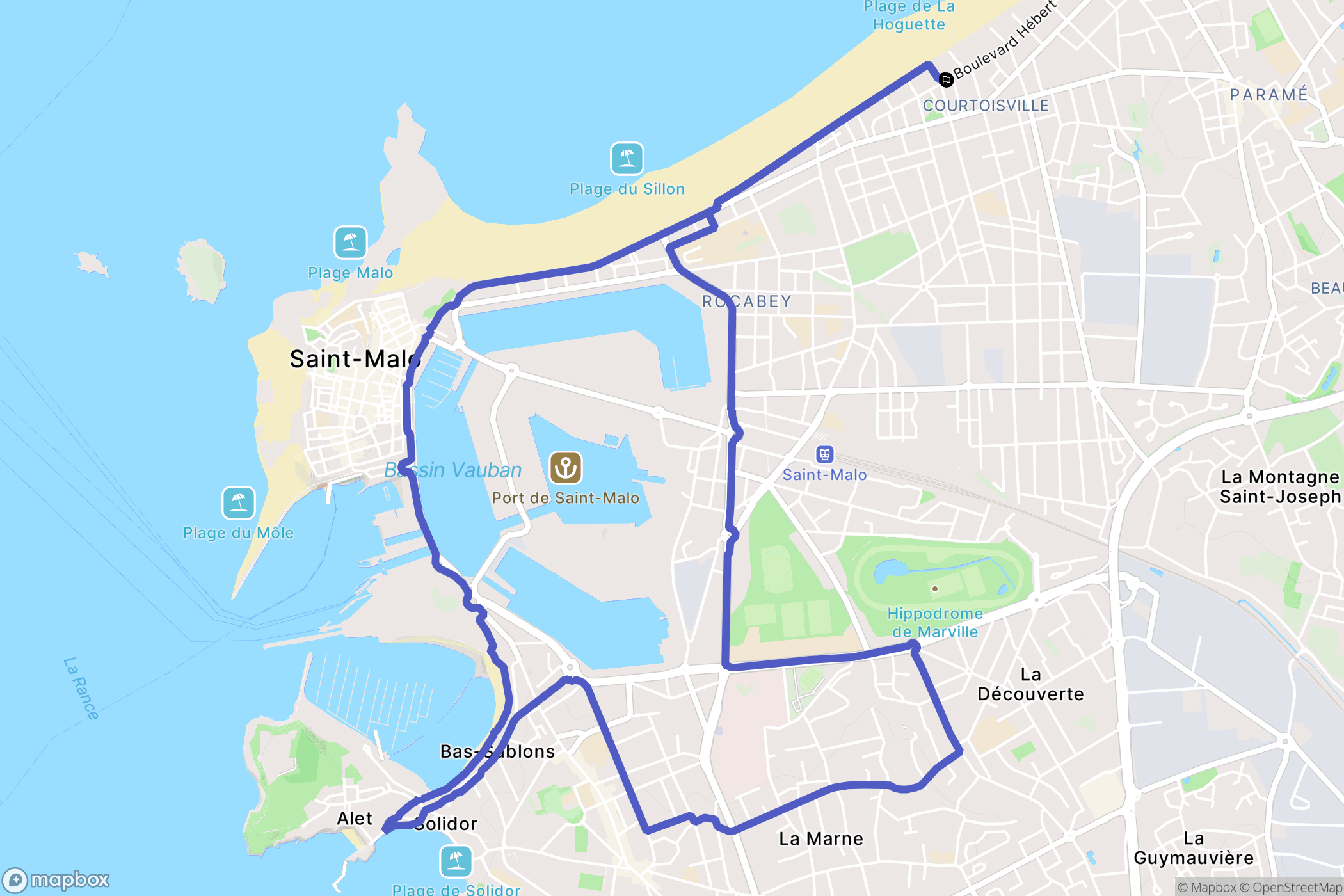 Saint-Malo : carte du parcours de randonnée - France