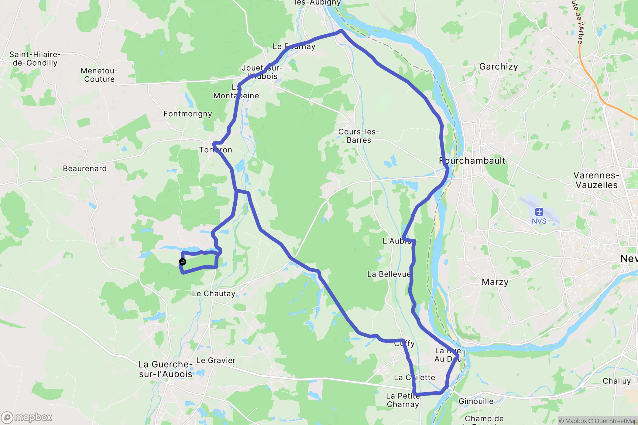 Le Chautay : carte du parcours de randonnée - France