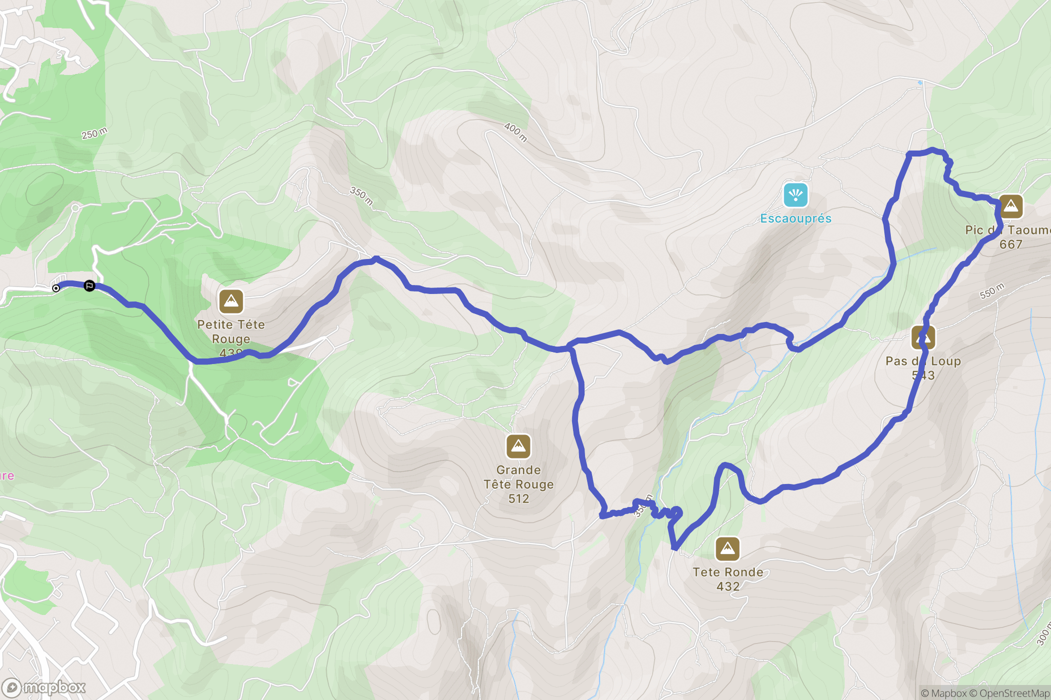 Allauch : carte du parcours de randonnée - France