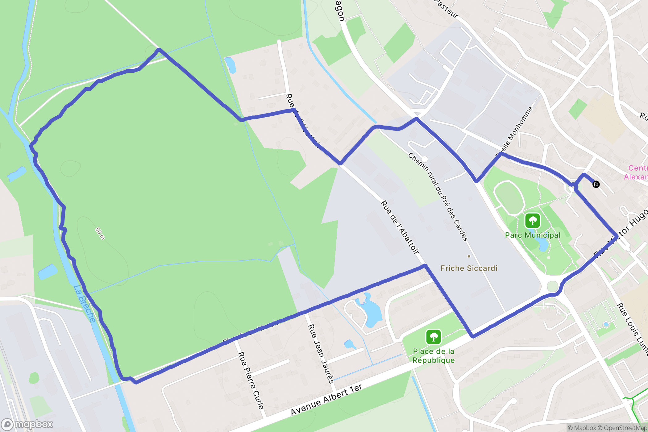 Liancourt : carte du parcours de randonnée - France