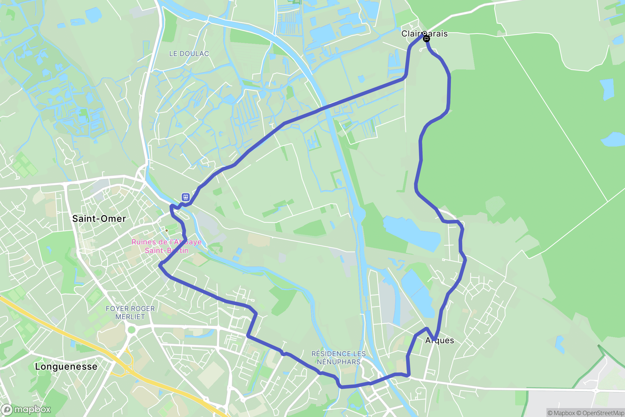 Clairmarais : carte du parcours de randonnée - France