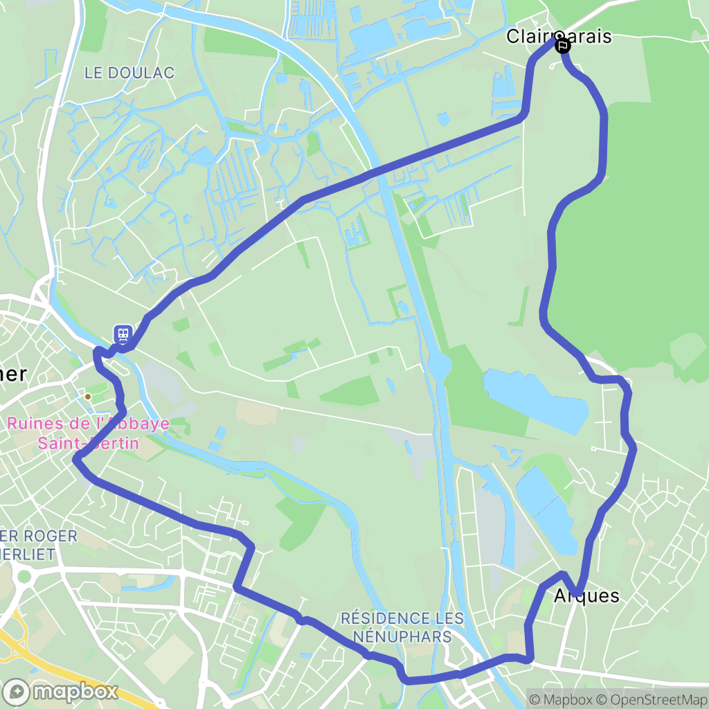 Clairmarais : carte du parcours de randonnée - France