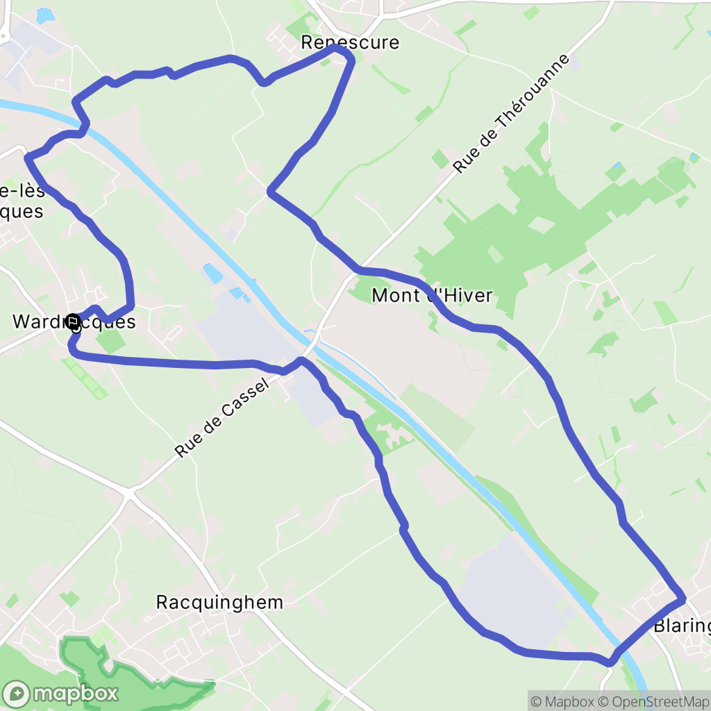 Wardrecques : carte du parcours de randonnée - France