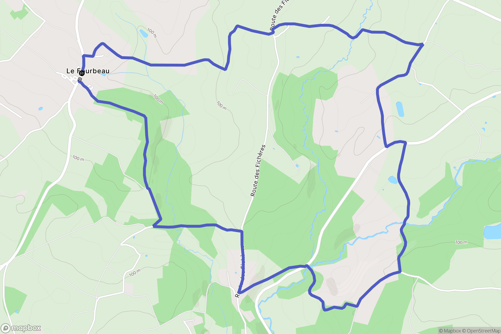 Surin : carte du parcours de randonnée - France