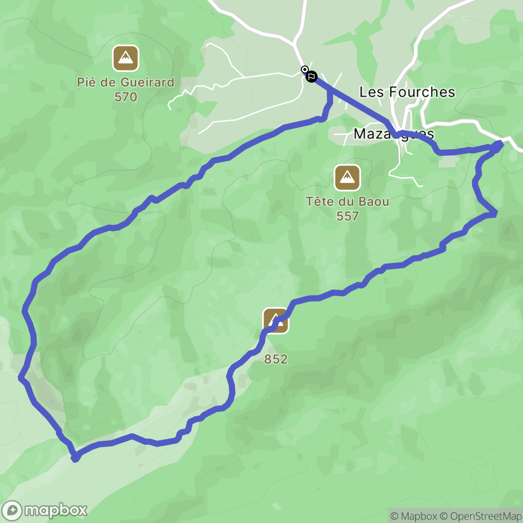 Mazaugues : carte du parcours de randonnée - France