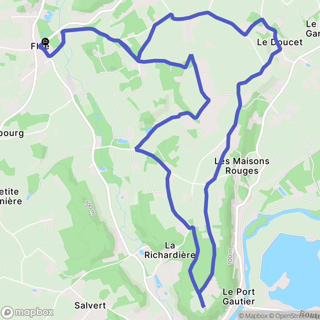 Flée : carte du parcours de randonnée - France