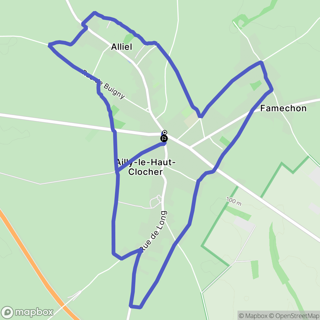 Ailly-le-Haut-Clocher : carte du parcours de randonnée - France