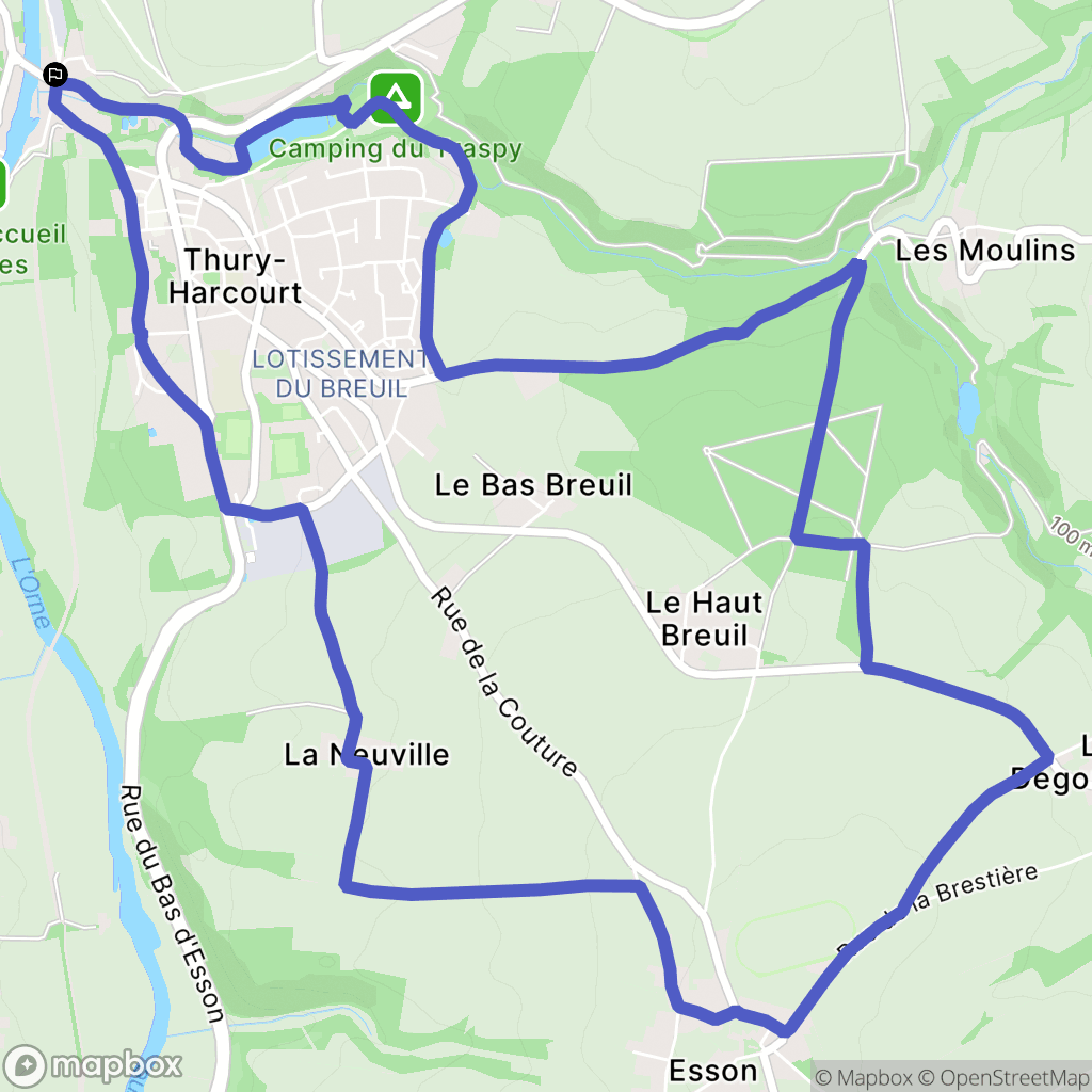 Le Hom : carte du parcours de randonnée - France