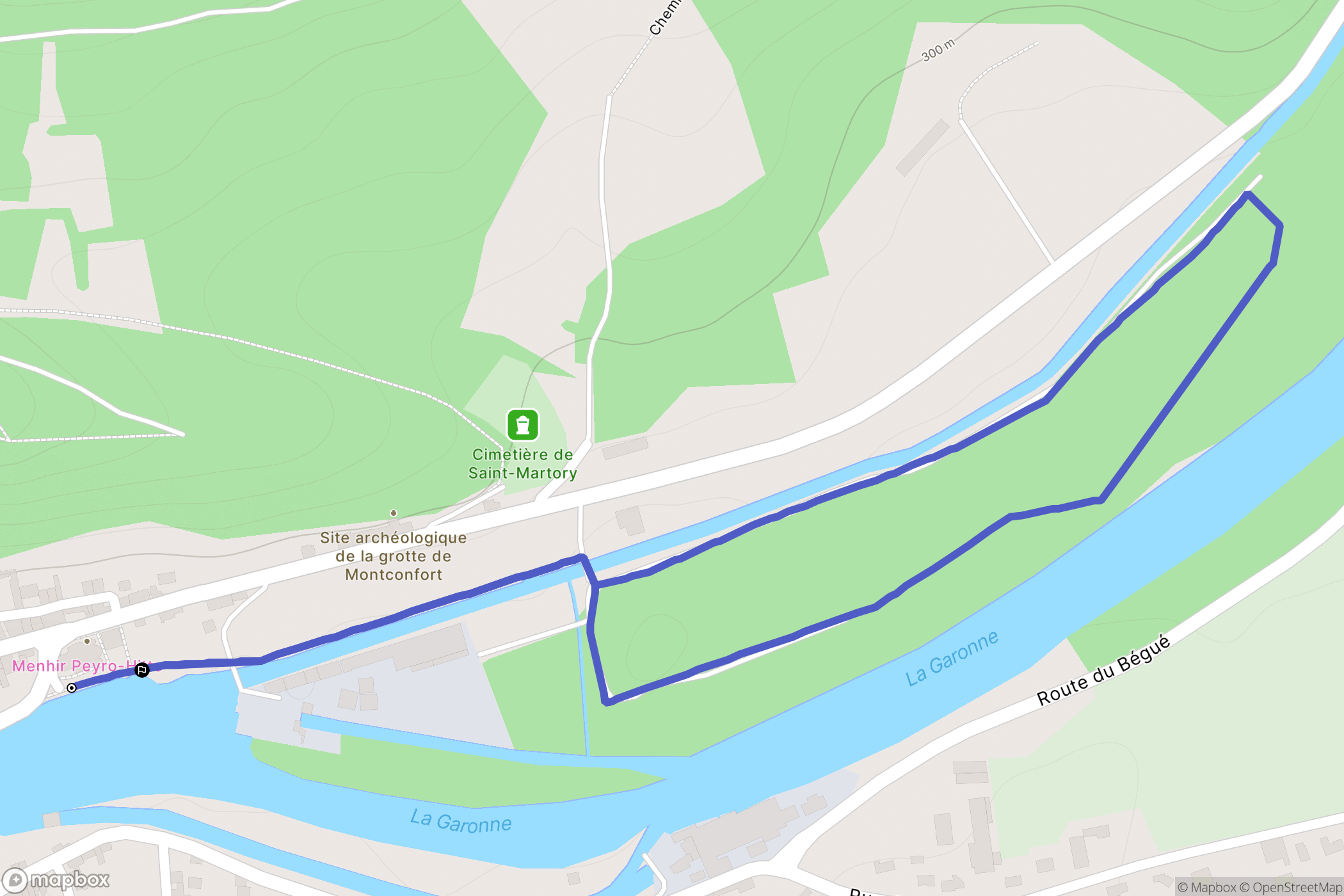 Saint-Martory : carte du parcours de randonnée - France