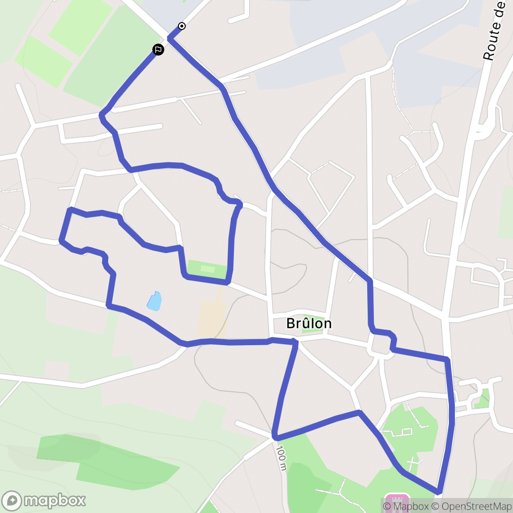 Brulon : carte du parcours de randonnée - France