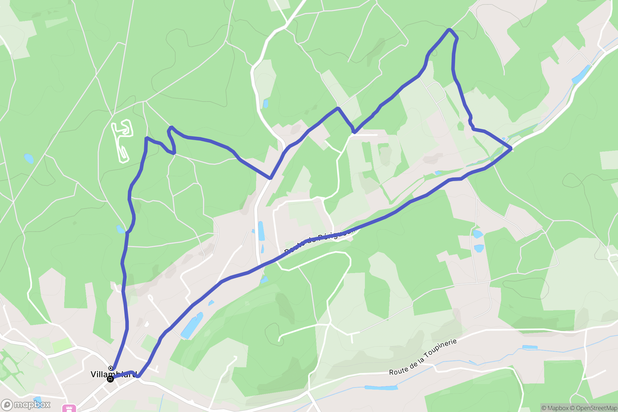 Villamblard : carte du parcours de randonnée - France