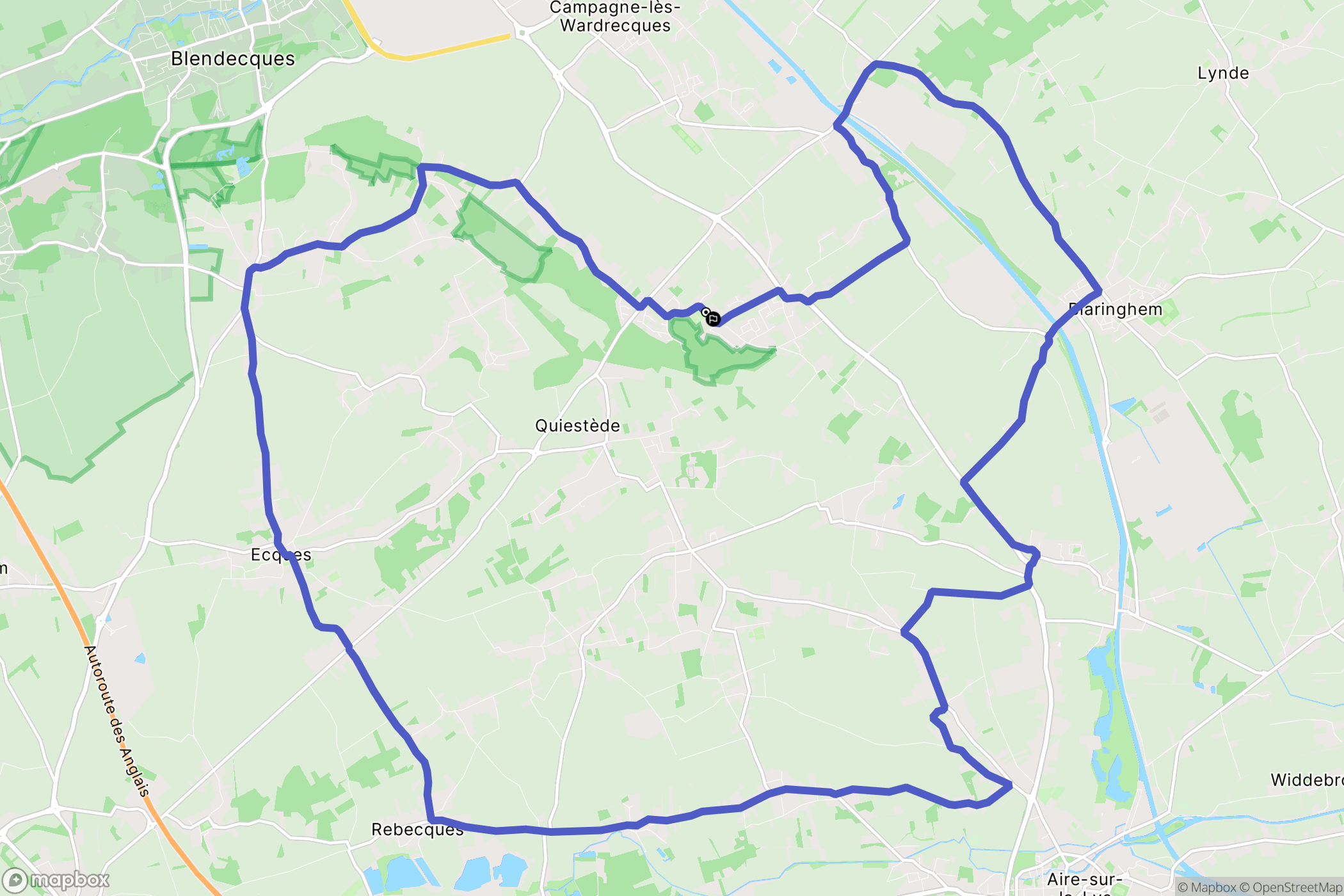 Racquinghem : carte du parcours de randonnée - France
