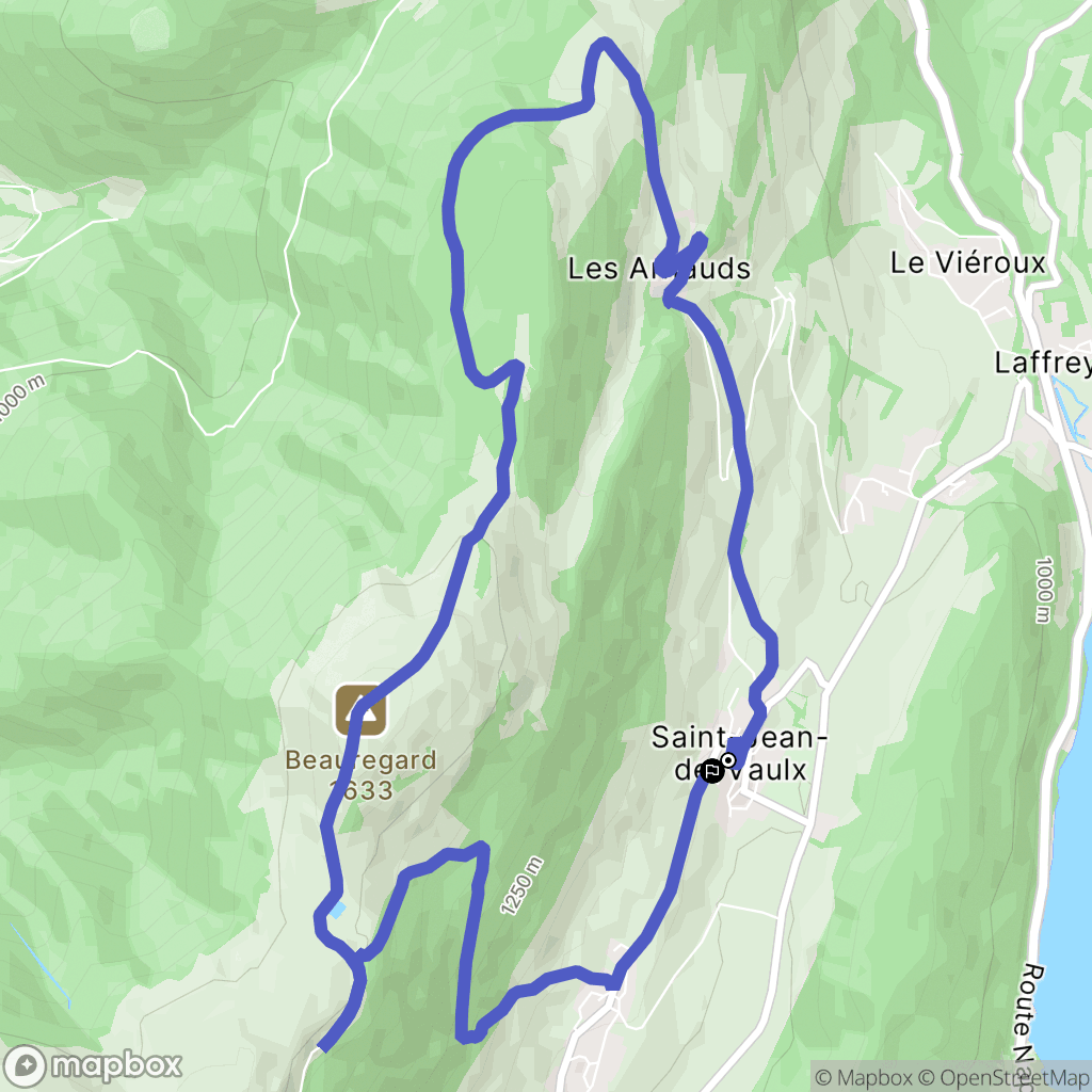 Saint-Jean-de-Vaulx : carte du parcours de randonnée - France