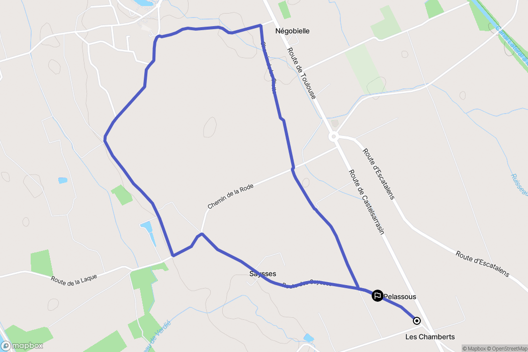Montech : carte du parcours de randonnée - France