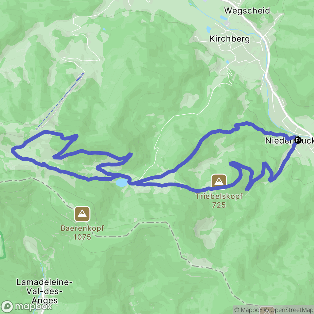 Masevaux-Niederbruck : carte du parcours de randonnée - France